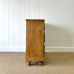 An Antique English Pine Chest of Drawers Dresser with Tulip Feet c1890