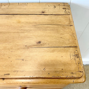 An Antique English Pine Chest of Drawers Dresser with Tulip Feet c1890