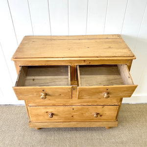 An Antique English Pine Chest of Drawers Dresser with Tulip Feet c1890