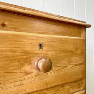 An Antique English Pine Chest of Drawers Dresser with Tulip Feet c1890