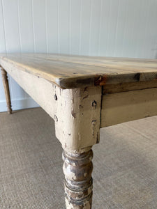 A Country Pine Almost 7ft Dining Farm or Harvest Table c1890