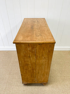 A Large English Pine Chest of Drawers Dresser on Tulip Feet c1890