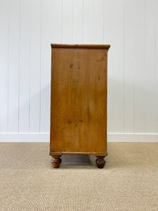 A Large English Pine Chest of Drawers Dresser on Tulip Feet c1890