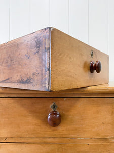 A Large English Pine Chest of Drawers Dresser on Tulip Feet c1890