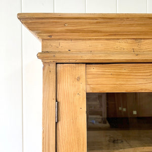 A 19th Century Pine Bookcase with Glazed Doors