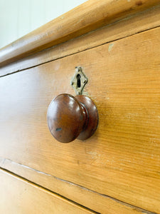 A Large English Pine Chest of Drawers Dresser on Tulip Feet c1890