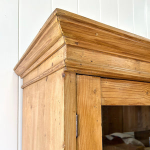 A 19th Century Pine Bookcase with Glazed Doors