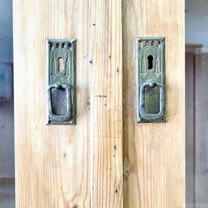 A 19th Century Pine Bookcase with Glazed Doors