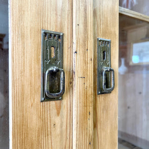 A 19th Century Pine Bookcase with Glazed Doors