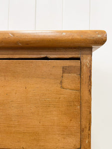 A Large English Pine Chest of Drawers Dresser on Tulip Feet c1890