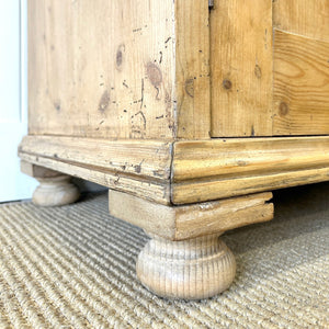 A 19th Century Pine Bookcase with Glazed Doors