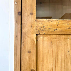 A 19th Century Pine Bookcase with Glazed Doors