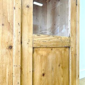 A 19th Century Pine Bookcase with Glazed Doors