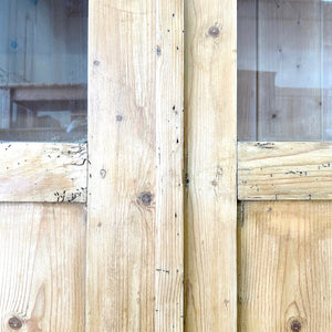 A 19th Century Pine Bookcase with Glazed Doors