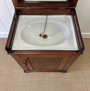 An Antique English Mahogany Dry Sink or Cabinet