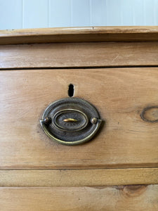 An English Pine Chest of Drawers Dresser with Gallery c1880