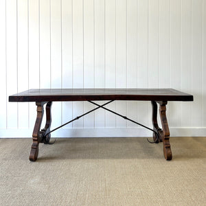 A Vintage Spanish Oak 7ft Dining Table