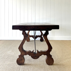 A Vintage Spanish Oak 7ft Dining Table