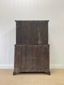 A Large 18th Century Scottish Ebonized Linen Press Cupboard