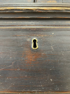 A Large 18th Century Scottish Ebonized Linen Press Cupboard