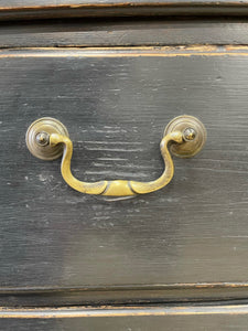 A Large 18th Century Scottish Ebonized Linen Press Cupboard