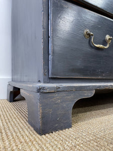 A Large 18th Century Scottish Ebonized Linen Press Cupboard