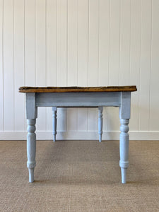 An English Robins Egg Blue Pine Almost Dining Table c1890