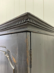 A Large 18th Century Scottish Ebonized Linen Press Cupboard