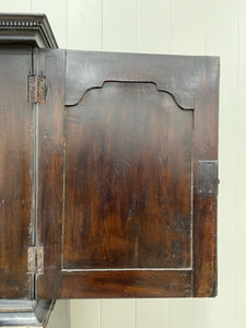 A Large 18th Century Scottish Ebonized Linen Press Cupboard