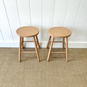 A Pair of Painted Antique English Stools