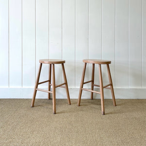 A Pair of Painted Antique English Stools