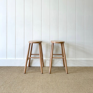 A Pair of Painted Antique English Stools