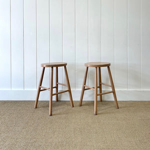 A Pair of Painted Antique English Stools