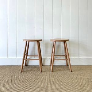 A Pair of Painted Antique English Stools