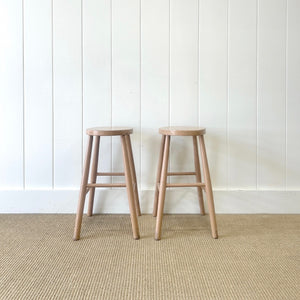 A Pair of Painted Antique English Stools