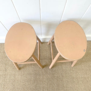 A Pair of Painted Antique English Stools