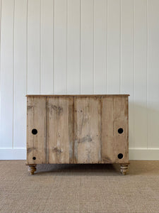 A Good English 19th c. Pine Cupboard or Sideboard with Wooden Knobs