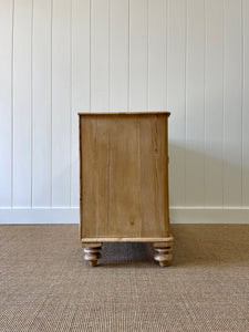 A Good English 19th c. Pine Cupboard or Sideboard with Wooden Knobs