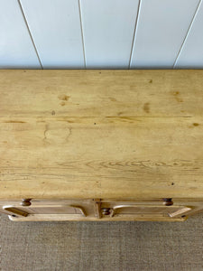 A Good English 19th c. Pine Cupboard or Sideboard with Wooden Knobs