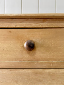 A Good English 19th c. Pine Cupboard or Sideboard with Wooden Knobs