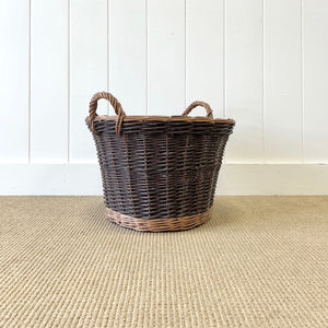 An Antique English Willow Log Basket