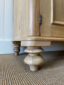 A Good English 19th c. Pine Cupboard or Sideboard with Wooden Knobs