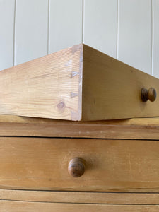 A Good English 19th c. Pine Cupboard or Sideboard with Wooden Knobs