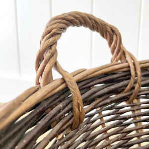 An Antique English Willow Log Basket