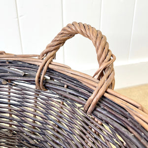 An Antique English Willow Log Basket