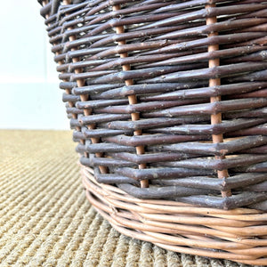 An Antique English Willow Log Basket