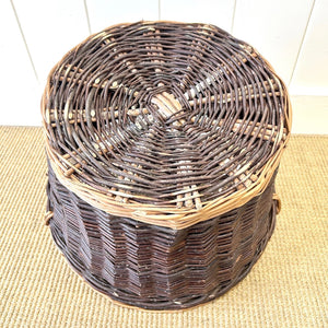 An Antique English Willow Log Basket