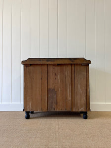 A Low English Ebonized Black Chest of Drawers Dresser with Contrasting Knobs c1890