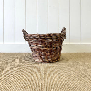 An Antique English Willow Log Basket