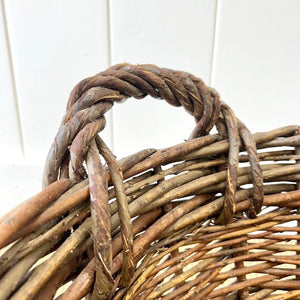 An Antique English Willow Log Basket